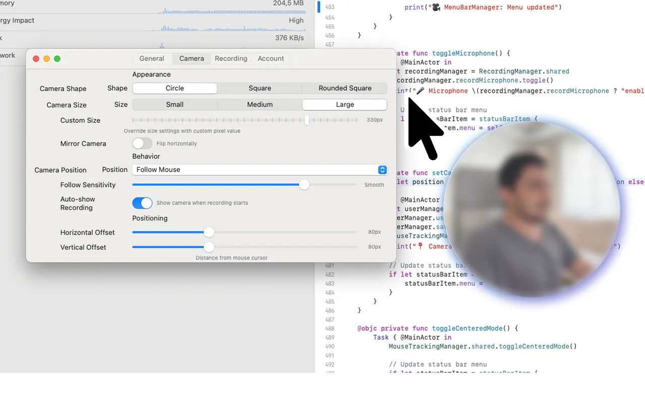 TrackLens - Facecam Recorder screenshot 2
