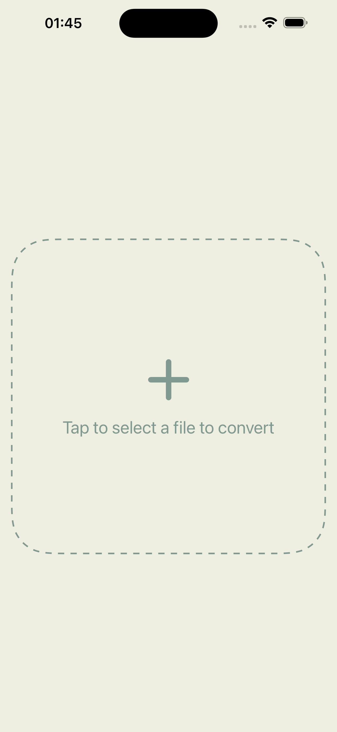 Convertify - Main app interface showing all‑in‑one offline file converter Convertify app main interface screenshot